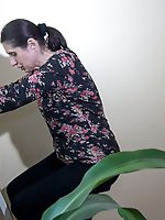 First exercise and then fucking with a dildo