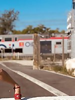 Awesome-looking older housewife is posing at home