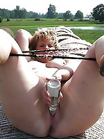 Fascinating older strumpets walking outdoors