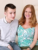 Big breasted British housewife having fun with her toy boy
