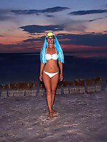 Bikini on Sunset Background