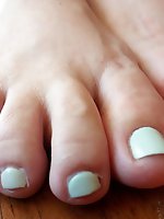 Beautiful toenails painted blue