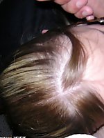 A collection of images showcasing a married person who is also a sissy, indulging in sexual activities while their partner watches