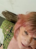 Two big faces covered with a lot of cum