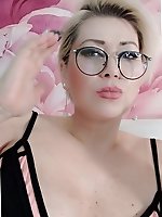 Housewife is touching herself